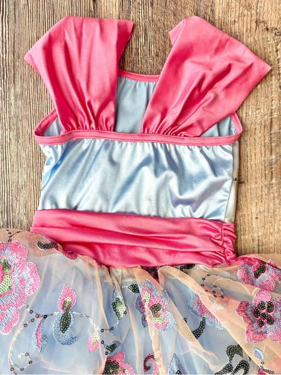 Weissman XSC 4T Dance Dress Style 10822 Pink Blue Sequin Tulle Costume - Picture 7 of 10